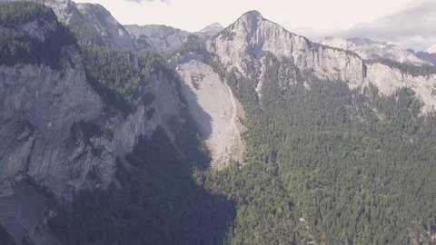 Flying through narrow valleys between high and striking rock walls Stock-Footage 97114875
