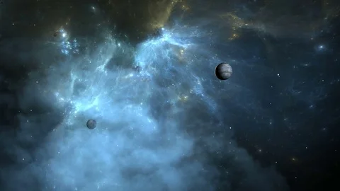 Flying through nebula and star fields in deep space Stock Footage 75704925
