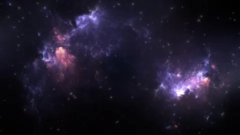 Flying through nebula and star fields in deep space Stock Footage 85285588