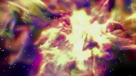 Flying through the nebula, CG animation, looping Stock Footage 64997758