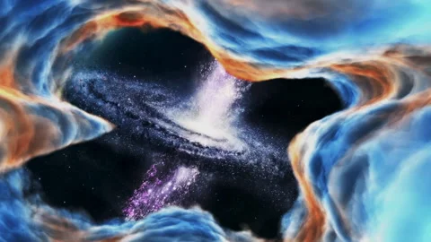 Flying through Nebula Stockbeeldmateriaal 247782902