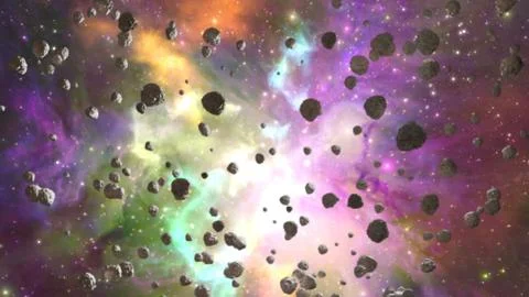 Flying through nebula Stock Illustration