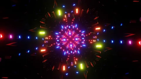 Flying through the neon lights of a sparkling tunnel. SEPT 2103 Stock Footage 160978508