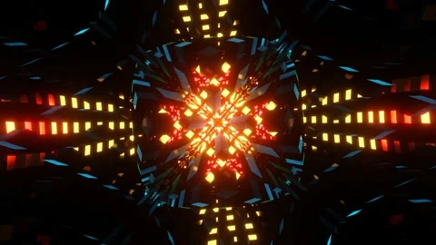 Flying through the neon lights of a sparkling tunnel. SEPT 2102 Stock Footage 160978548
