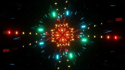 Flying through the neon lights of a sparkling tunnel. SEPT 2101 Stock Footage 161004158