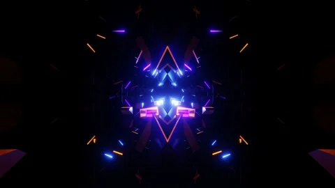 Flying through the neon lights of a sparkling tunnel. SEPT 2106 Stock Footage 161004213
