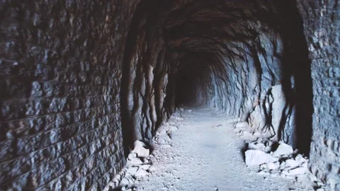 Flying through an old abandoned cave Stock Footage 138695456