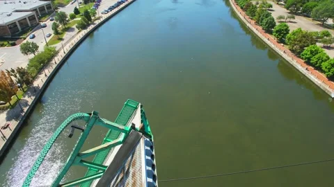 Flying Through Open Bridge - Aerial Shot Stock Footage 221580174