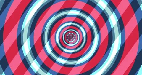 Flying through optical illusion of circles creating abstract tunnel. Blue and Stock Footage 236262419