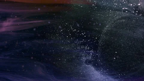A Flying through a orange purple and blue galaxy from another universe Stock Footage 155303855