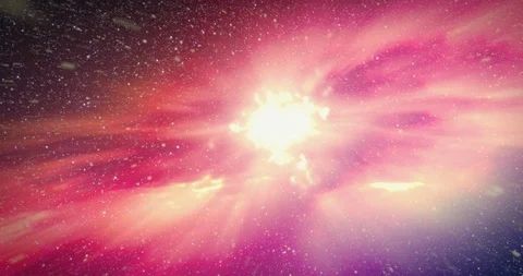 Flying through outer space towards a beautiful multicoloured nebula Vídeos de archivo 120834116