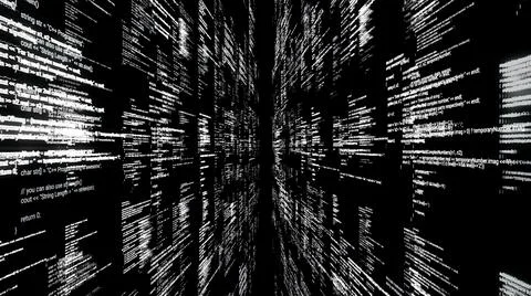 Flying through the parallel abstract informational lines, monochrome version Stock Illustration