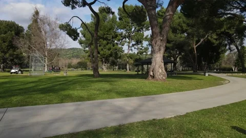 Flying through the park 01 Stock-Footage 233129934