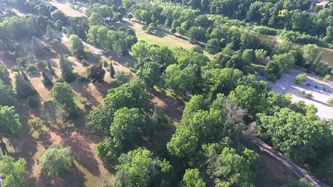 Flying Through Park Aerial View 스톡 동영상 95913744
