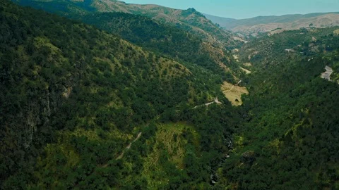Flying through Peruvian valley with hiking trails 스톡 동영상 115369552