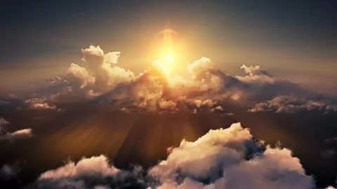 Flying through picturesque sunny cloudscape. Stock Footage 114752119