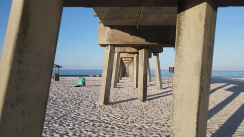 Flying Through Pier Columns Video stock 196884746