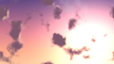 Flying Through Pink Sunset Clouds Dreamy Sky Animation Loop Stock Footage 347964782
