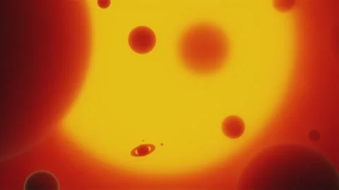 Flying through a planetary system with red giant star. Exploring the universe Stock Footage 246049535