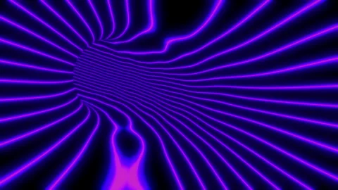 Flying through a purple neon tunnel in black space. Stock Footage 241783779