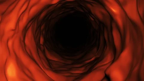 Flying through realistic blood vessel with blood cells, HD 1080 Stock Footage 147741949
