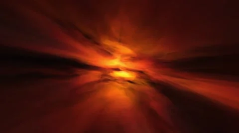 Flying through red fractal style clouds, loopable 3D animation Stock Footage
