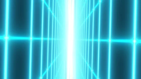 Flying Through Rotating Colorful Glowing Neon Grid Tunnel Alternating Stock Footage 268804835