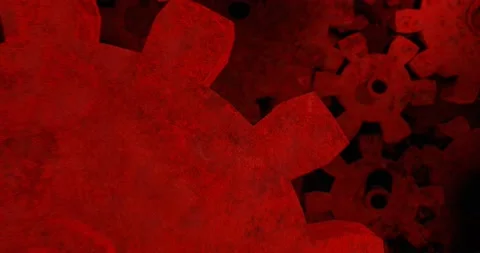 Flying through rusty machine gears. 4k Seamless loop. Stock Footage 139395010