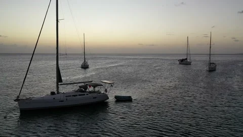Flying through Sail Boats Stock Footage 202289351