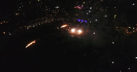 Flying through the salute on the seashore of Italy overlooking the night city 4K Stock Footage 101444686