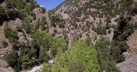 Flying through Samaria Gorge in Crete Stock Footage 92642732