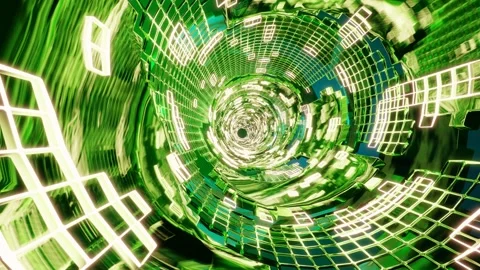 Flying through a Sci-Fi Futuristic Tunnel loop - 3D illustration Stock Footage 246784557