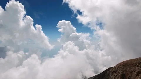 Flying Through Soft Fluffy Clouds on High Altitude Stock Footage 68720622