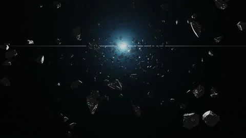 Flying Through Space Background Video, Meteorite Rock Motion Background Loop Stock Footage 232386561