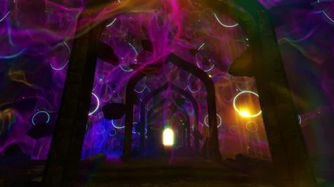 Flying Through On The Space Bridge Stock Photos