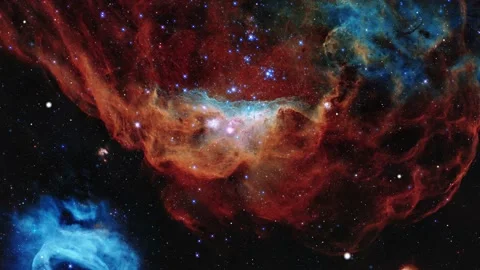 Flying through space passing stars. Space background. Gas Cloud Deep Space Stock Footage 150230867