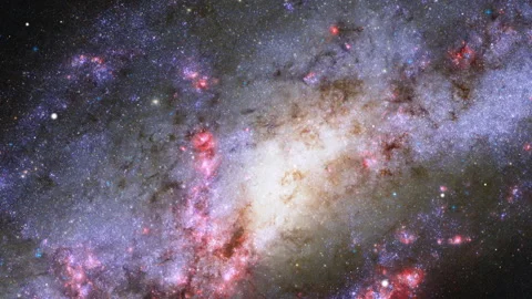 Flying through space passing stars. Space background. Gas Cloud Deep Space Stock Footage 153663083