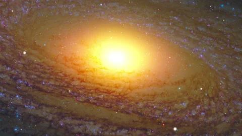 Flying through space passing stars. Space background. Gas Cloud Deep Space Stock Footage 154125988