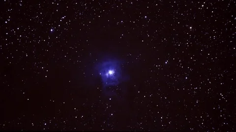 Flying through space POV towards a blue nebula Vídeos de archivo 82550717