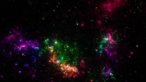 Flying Through Space, Starry outer space background Vidéo 144773208
