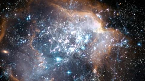 Flying through star fields and galaxies in deep space - Space 2099 HD, 4K Stock Footage 53151627