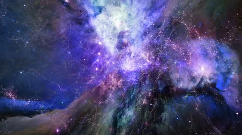 Flying through star fields in deep space... | Stock Video | Pond5