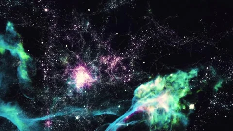 Flying through star fields in deep space Stock Footage 246172590