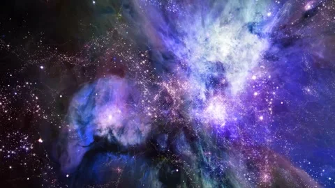 Flying through star fields in deep space Stock Footage 246172644