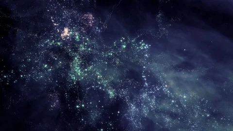 Flying through star fields in space - Space Travel 2199 HD Stock Footage Stock Footage 71074057