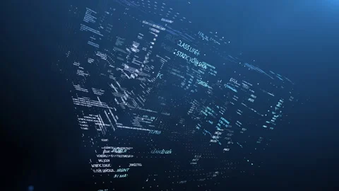 Flying through a stream of binary code data in a chaotic technological space Stock Footage 163812347