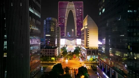 Flying Through Suzhou Center Tower Stock Footage 312583545