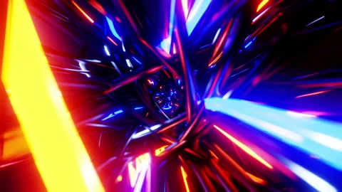 Flying through a tangle of colorful cables. Infinitely looped animation. 스톡 동영상 195284234