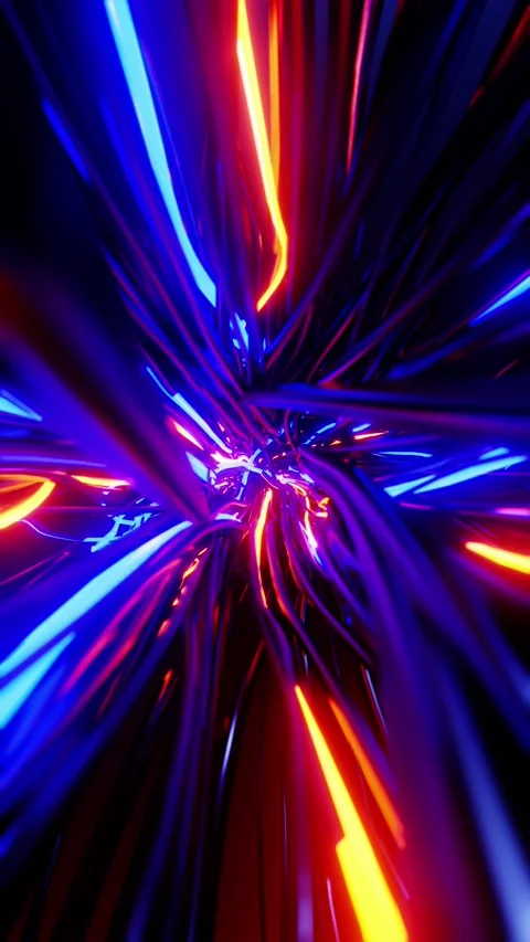 Flying through a tangle of colorful cables. Vertical looped video Stock Footage 228025986