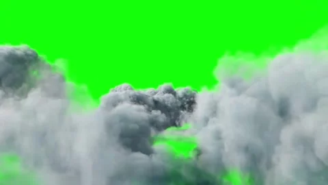 Flying Through Thick Clouds Smoke VFX Green Screen Stock Footage 340635606